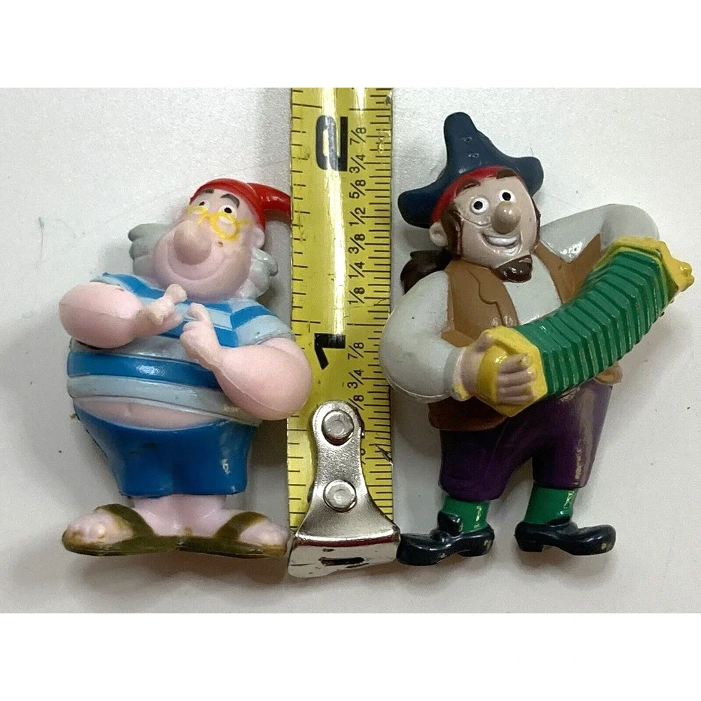 2 Vintage Disney Jolly Pirate &‎ Friend Plastic Toy from Peter Pan Figure Toy